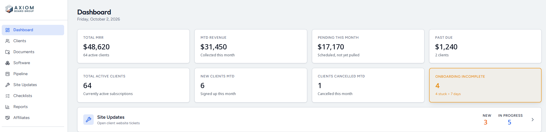 Hub application interface