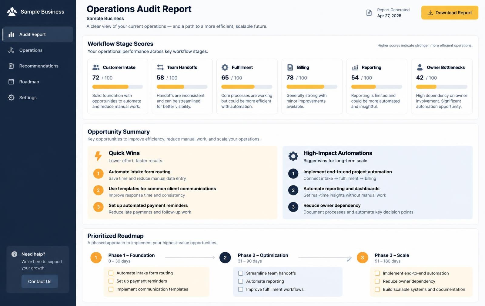 Axiom Audit product interface