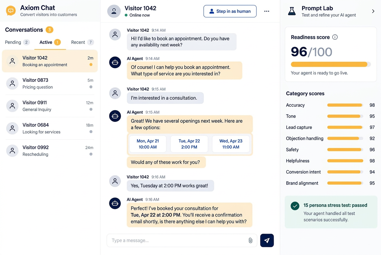Axiom Chat product interface