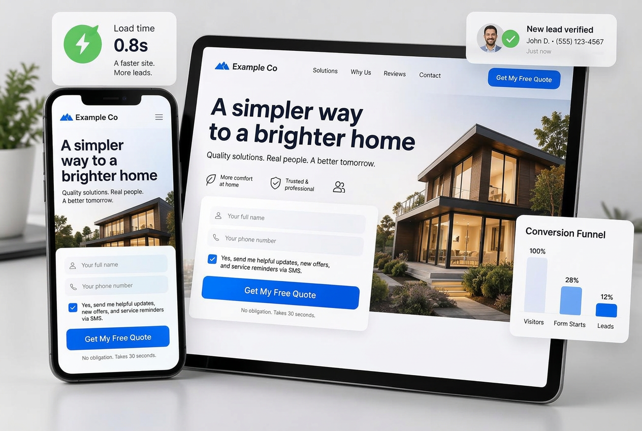 Axiom Landing Pages product interface